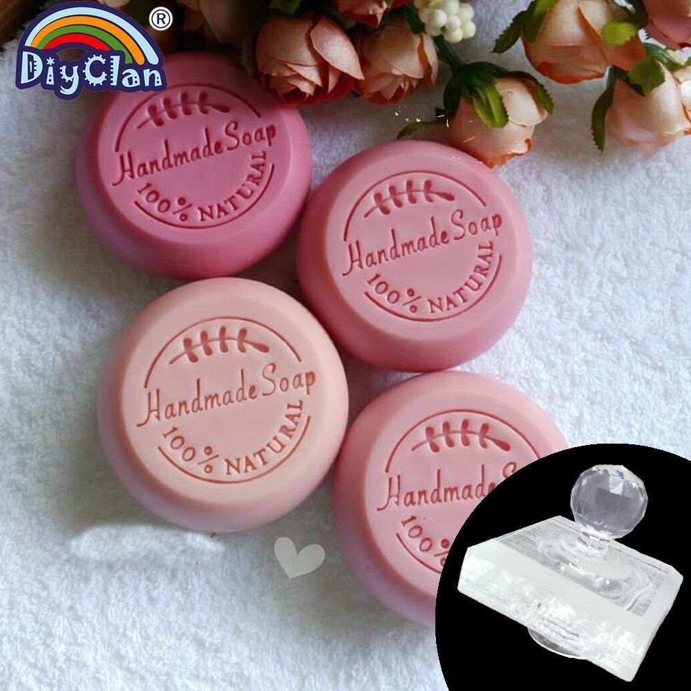 Soap Stamp Custom - Handmade Transparente Sabão Acrílico Carimbo, Sabão