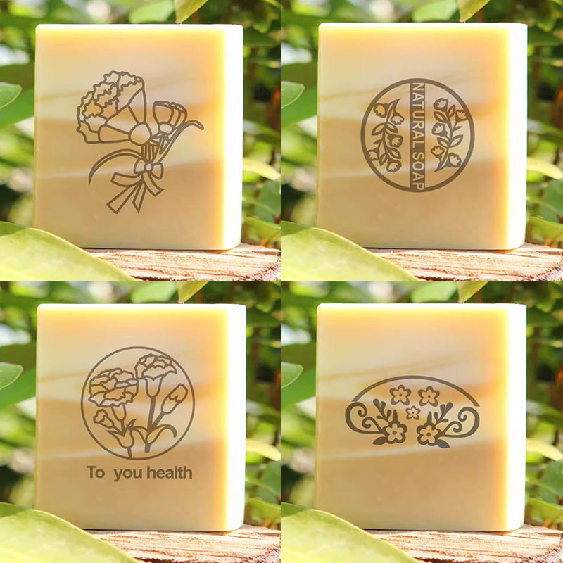 Soap Stamp Custom - Flor Handmade Carimbo claro, Selo de